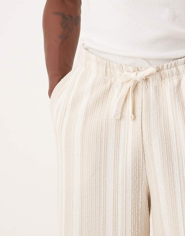 ASOS DESIGN Super Baggy With Stripes In Beige