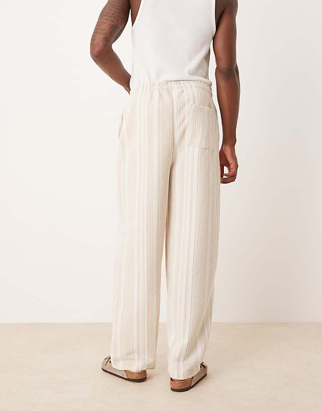 ASOS DESIGN Super Baggy With Stripes In Beige