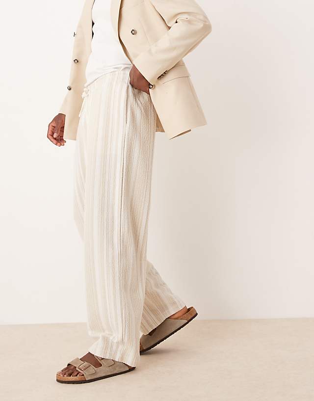 ASOS DESIGN Super Baggy With Stripes In Beige