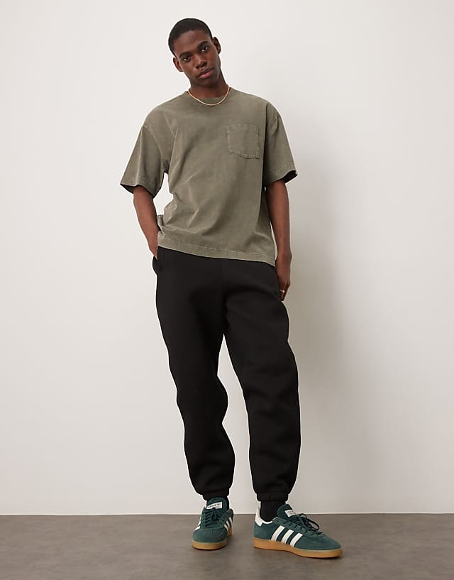 ASOS DESIGN tapered scuba jogger in black