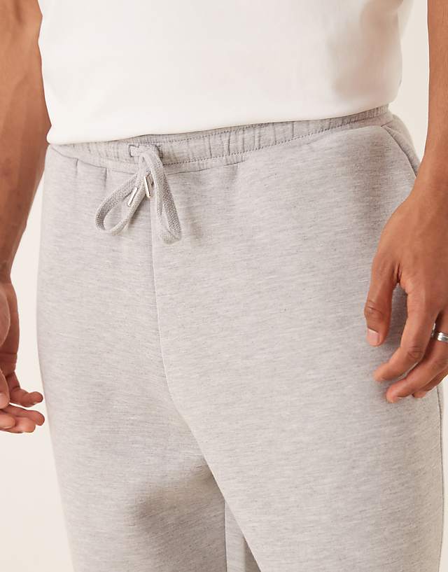 ASOS DESIGN Tapered Scuba Jogger In Grey Marl