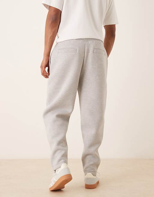 ASOS DESIGN Tapered Scuba Jogger In Grey Marl