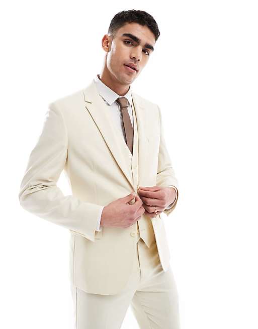ASOS DESIGN Tapered Suit In Stone
