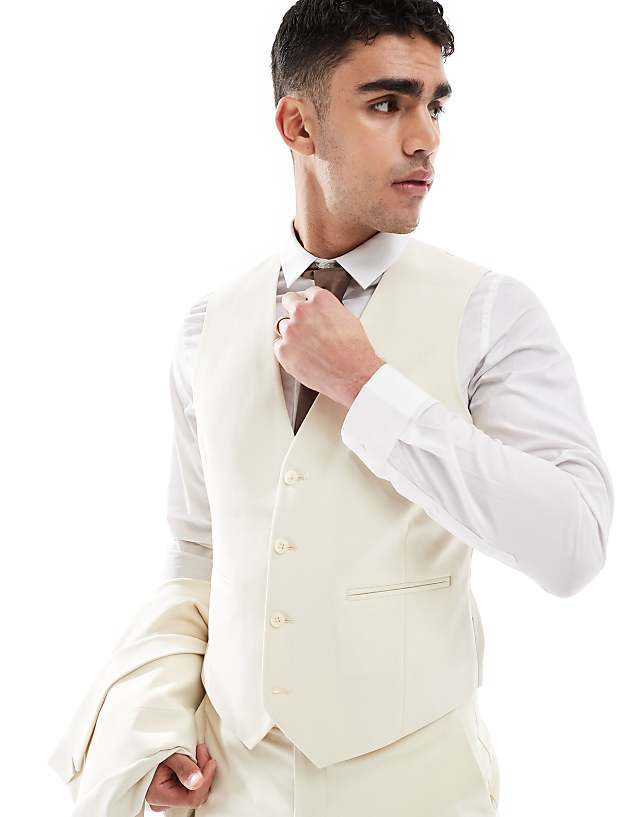 ASOS DESIGN Tapered Suit In Stone