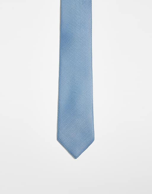 ASOS DESIGN Textured Tie In Blue