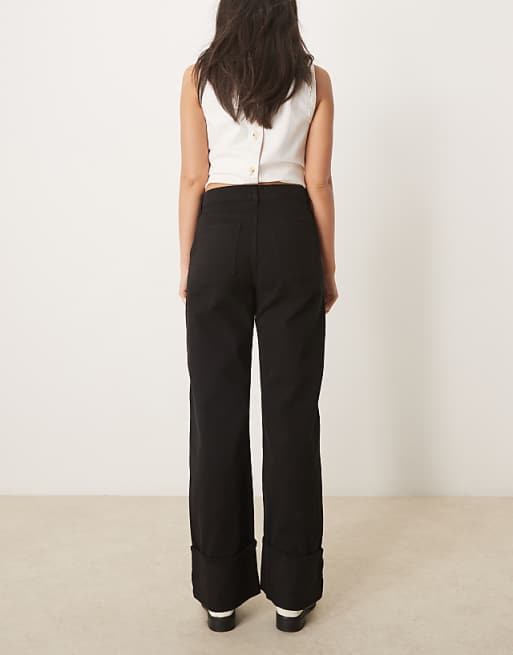 ASOS DESIGN Turn Up Jean In Black