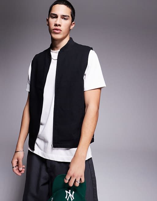 ASOS DESIGN Washed Gilet In Black