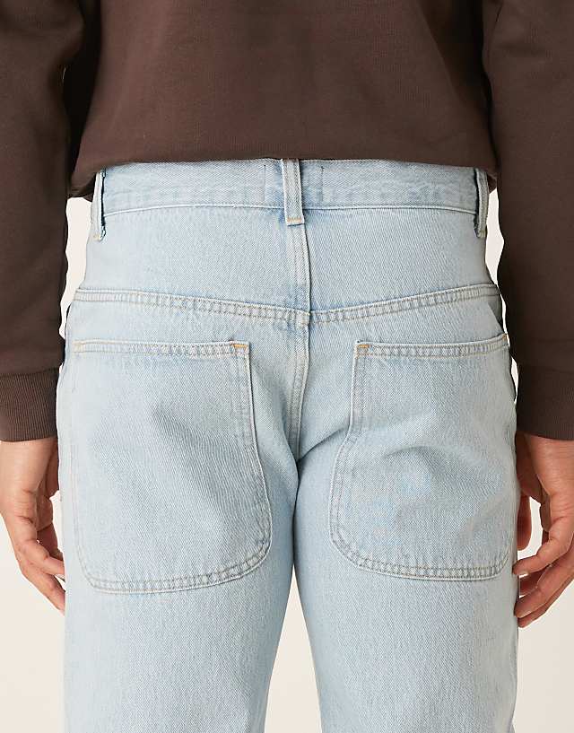 ASOS DESIGN Wide Flare Jeans In Bleached Blue