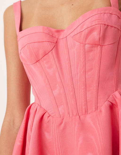 Bardot Corset Mini Dress In Bubblegum Pink