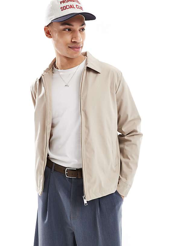 Brave Soul Short Collared Jacket In Ecru