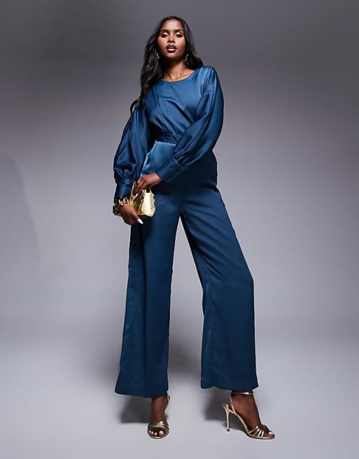 Closet London Kimono Jumpsuit in dark teal