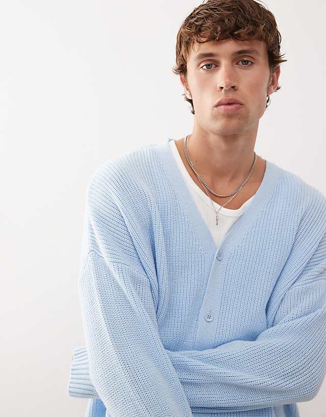 COLLUSION Boxy Cardigan In Blue