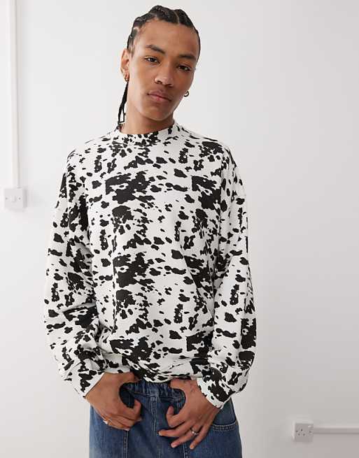 COLLUSION Boxy cow print sweatshirt