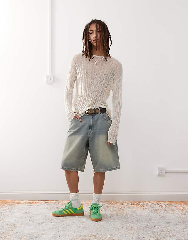 COLLUSION Knitted Lightweight Jumper In Ecru