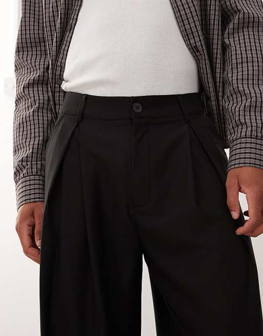 COLLUSION Smart Wide Leg Trouser In Black
