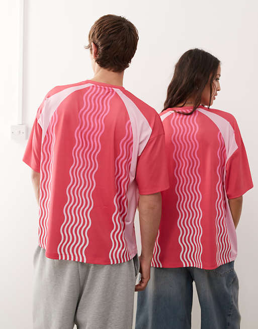 COLLUSION Unisex Football Top In Pink