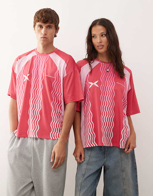 COLLUSION Unisex football top in pink