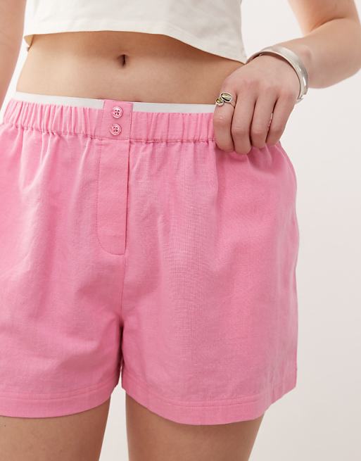 COLLUSION Woven Boxer Short - PINK