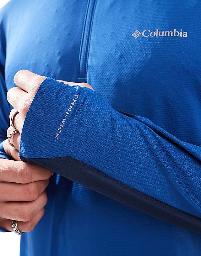 Columbia Three Pitch Half Zip Fleece In Blue