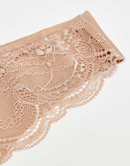 ASOS DESIGN 3 Pack No Vpl And Lace Thong In Beige