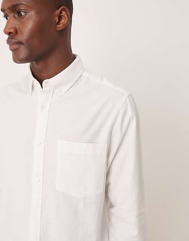 ASOS DESIGN 90s Oversized Linen Blend Shirt In White