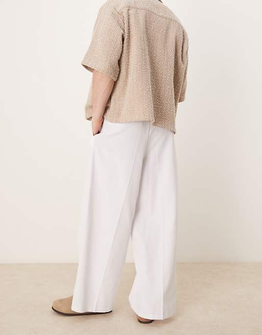 ASOS DESIGN Baggy Balloon Trousers With Pleats In White