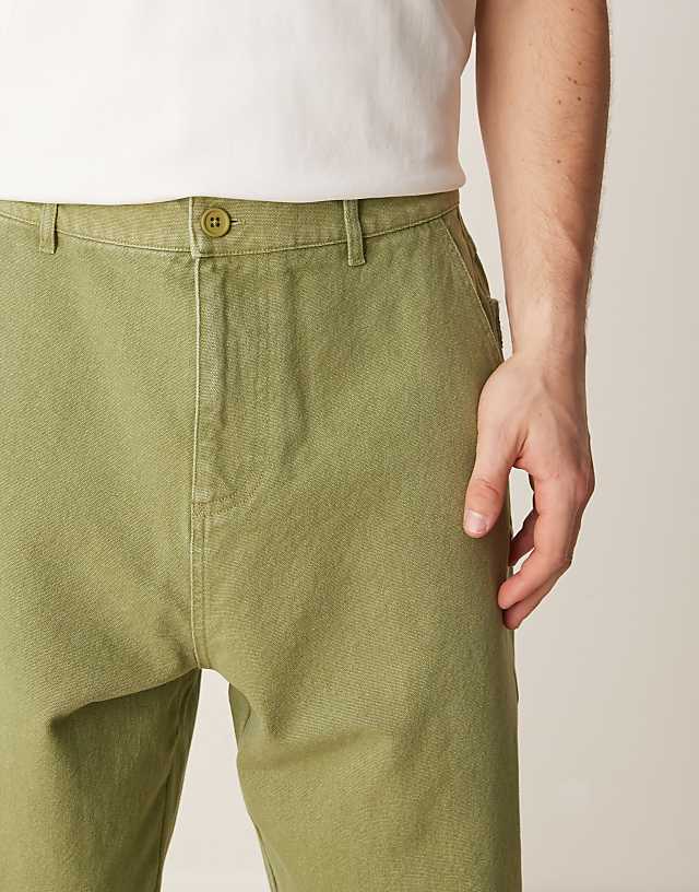 ASOS DESIGN Baggy Trouser With Back Pocket Detail In Khaki