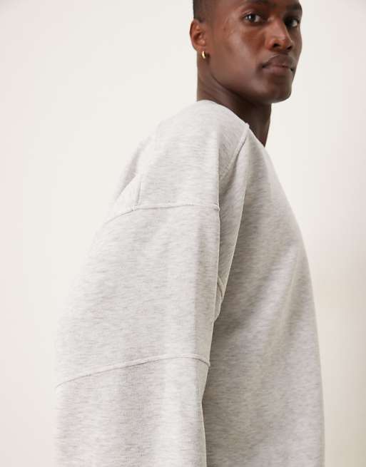 ASOS DESIGN Boxy Extreme Oversized Sweatshirt With Panelling In Grey Marl