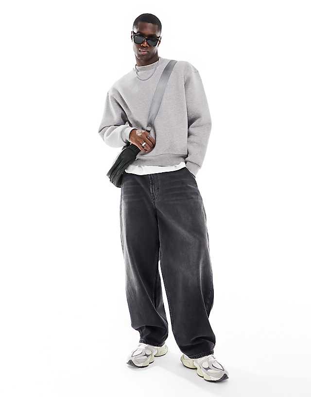 ASOS DESIGN Boxy Oversized Sweatshirt In Grey Marl