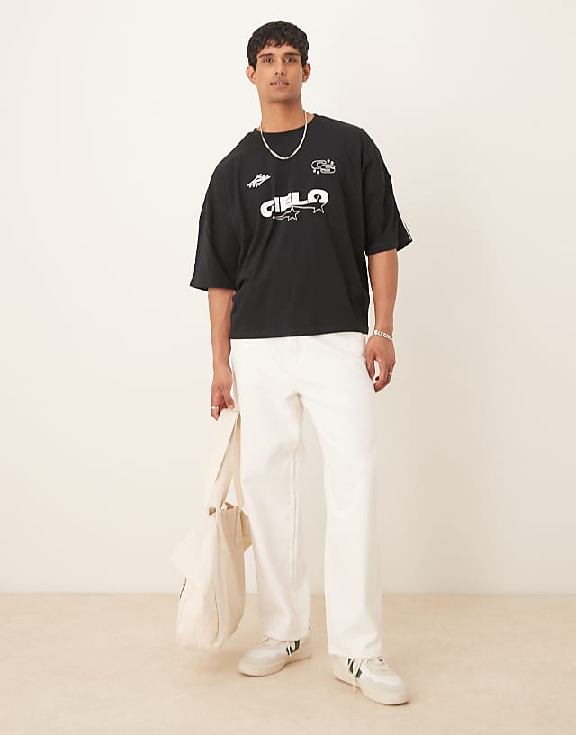 ASOS DESIGN Boxy Oversized T-shirt With Print In Black