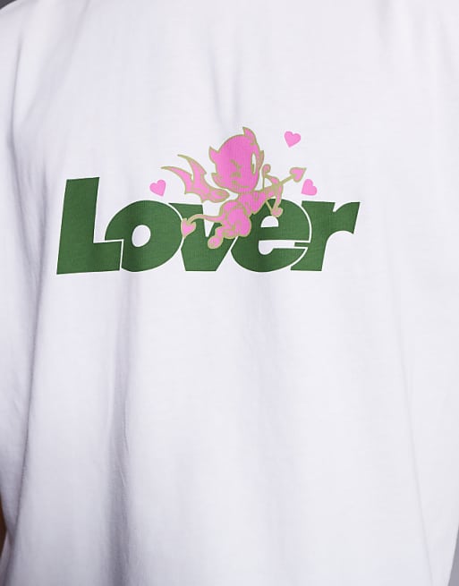 ASOS DESIGN Boxy Oversized Tank With Text Graphic In White