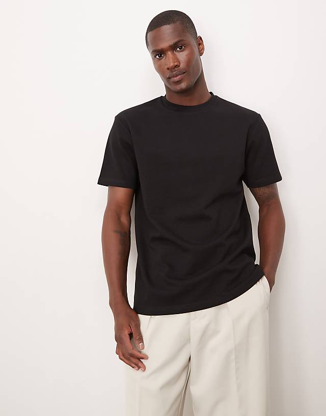 ASOS DESIGN breatheMAX heavyweight crew neck t-shirt in black