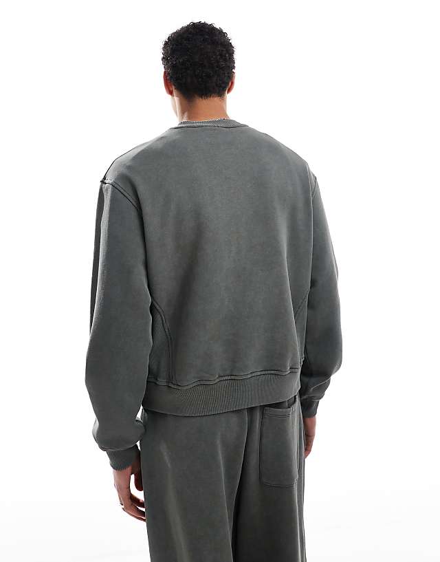 ASOS DESIGN Co-ord Boxy Oversized Sweatshirt In Khaki