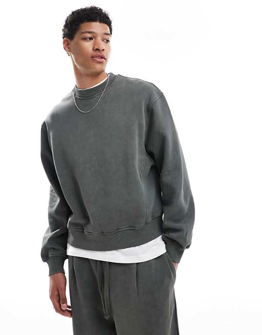 ASOS DESIGN co-ord boxy oversized sweatshirt in khaki