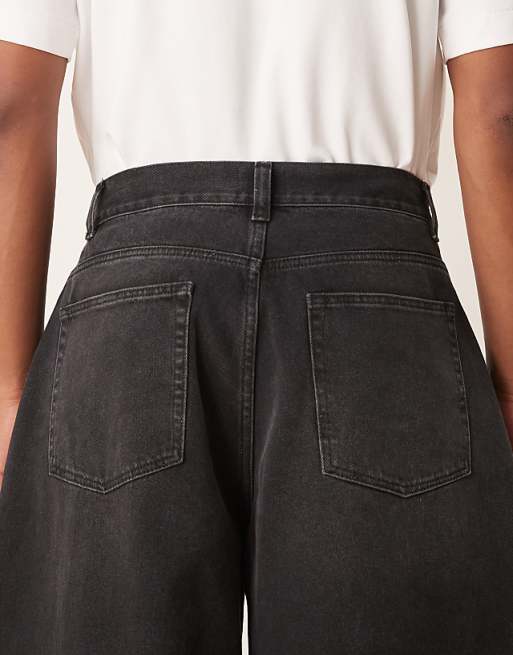 ASOS DESIGN Co-ord Oversized Baggy Jeans With Pleats In Black Wash