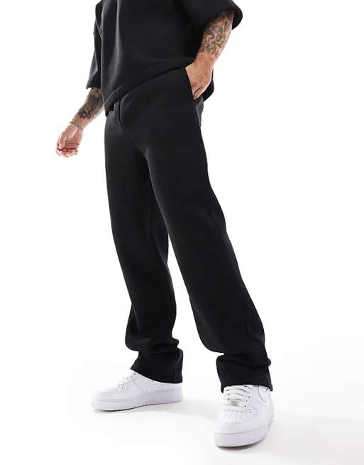 ASOS DESIGN co-ord straight leg jogger in black - BLACK