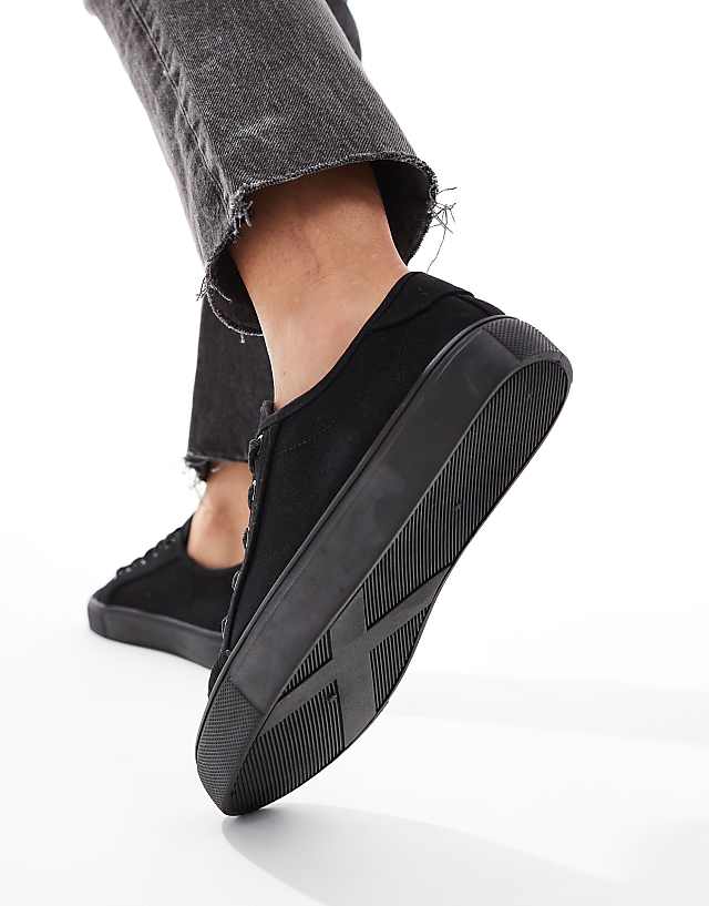 ASOS DESIGN Dizzy Lace Up Trainers In Black Drench