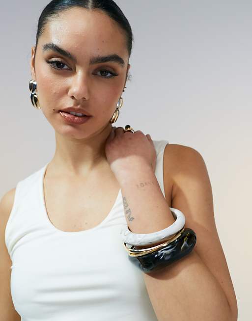 ASOS DESIGN Double Layer Scoop Neck Vest In Cream