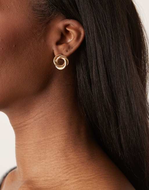ASOS DESIGN Earrings In Knot Design In Gold Tone