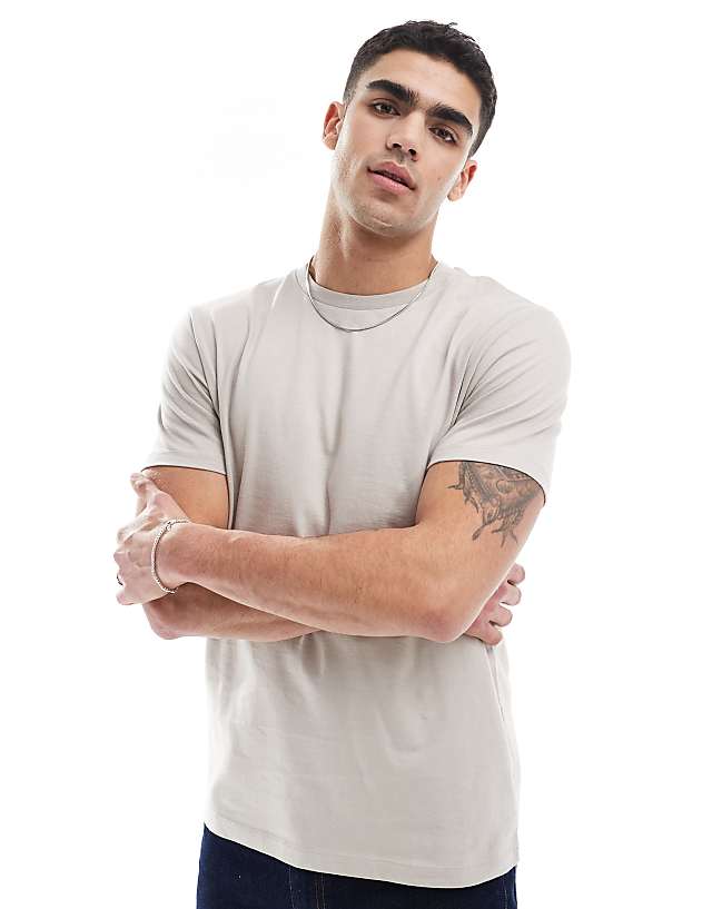ASOS DESIGN essential crew neck t-shirt in stone
