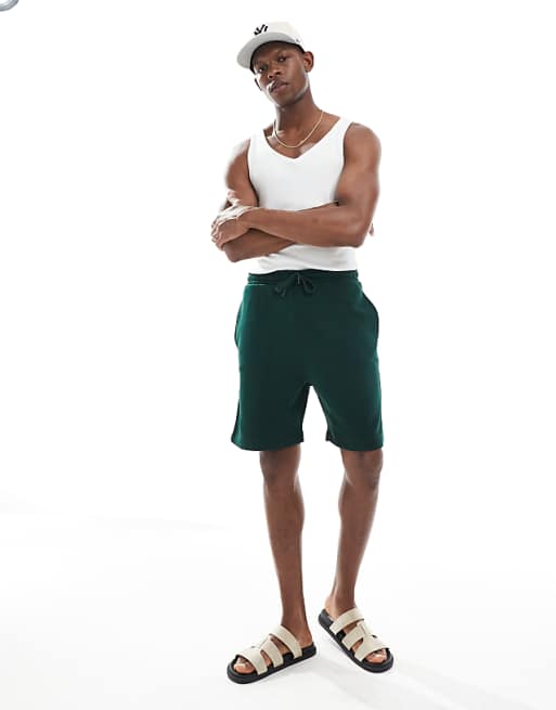 ASOS DESIGN essential slim short in dark green