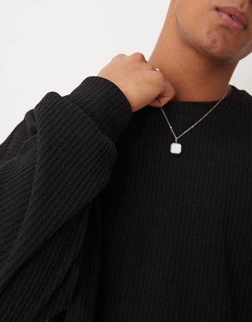 ASOS DESIGN Extreme Oversized Boxy Lightweight Jumper With Rib Texture In Black