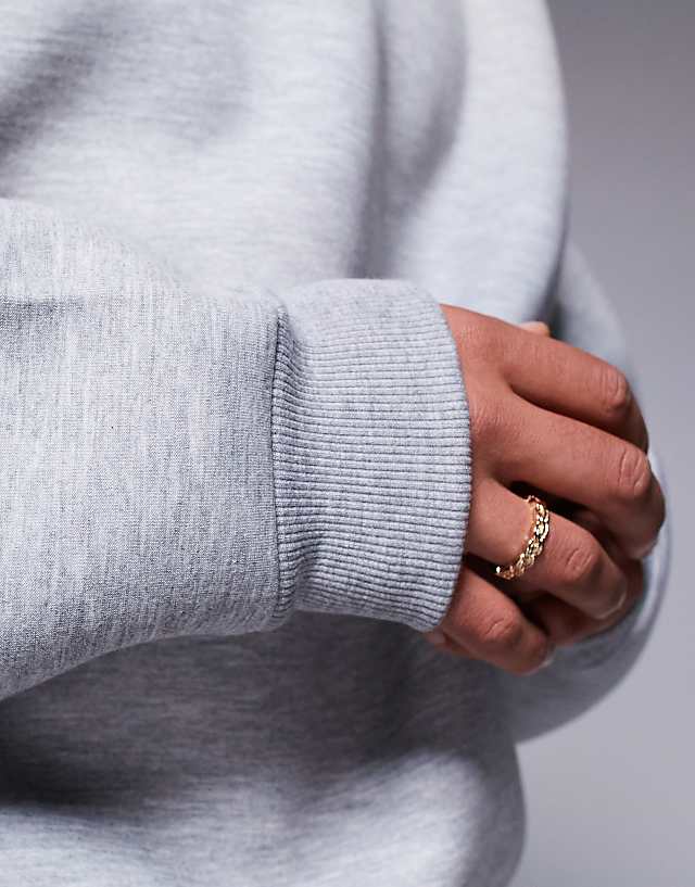 ASOS DESIGN Extreme Oversized Heavyweight Scuba Sweatshirt In Grey Marl