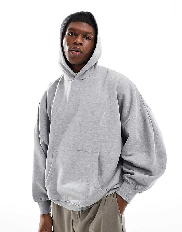 ASOS DESIGN extreme oversized hoodie in grey marl
