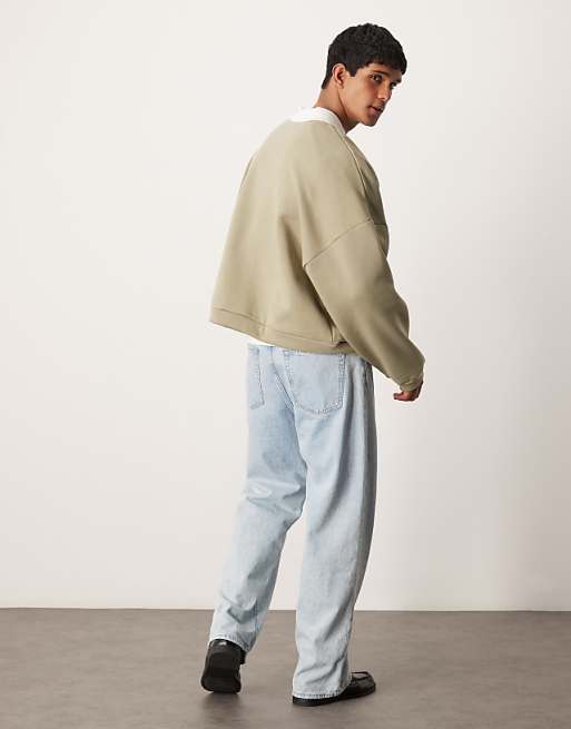 ASOS DESIGN Extreme Oversized Lightweight Sweatshirt In Grey