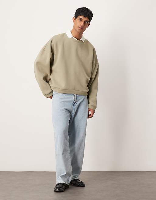 ASOS DESIGN Extreme Oversized Lightweight Sweatshirt In Grey