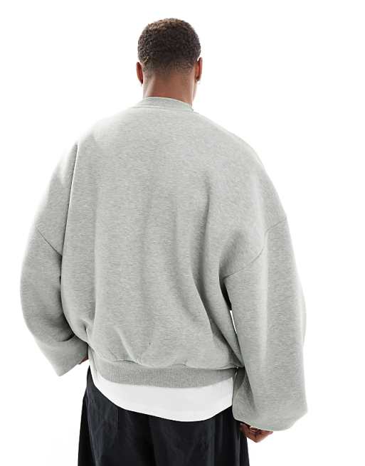 ASOS DESIGN Extreme Oversized Sweatshirt In Grey Marl