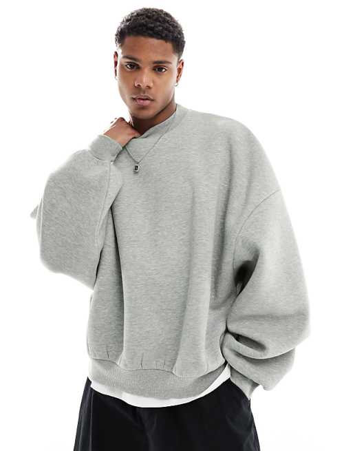 ASOS DESIGN Extreme Oversized Sweatshirt In Grey Marl
