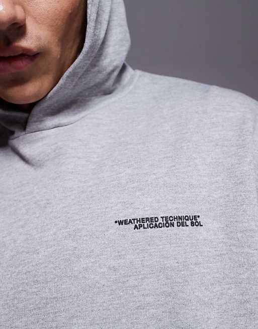 ASOS DESIGN Extreme Oversized Sweatshirt With Souvenir Prints In Grey Marl