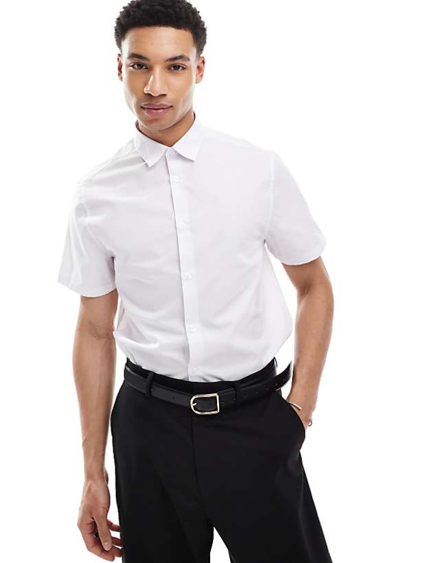 ASOS DESIGN Formal Easy Iron Regular Shirt In White
